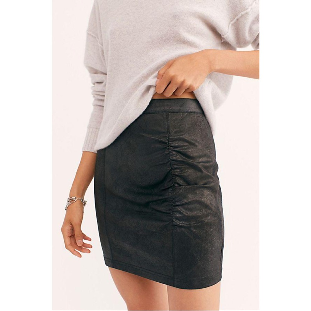Free People Rumi Runched Mini Skirt
